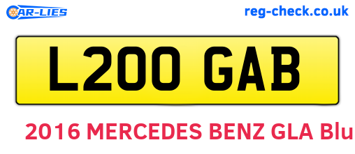 L200GAB are the vehicle registration plates.