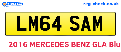 LM64SAM are the vehicle registration plates.