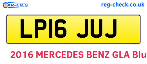 LP16JUJ are the vehicle registration plates.