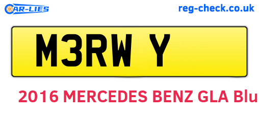 M3RWY are the vehicle registration plates.