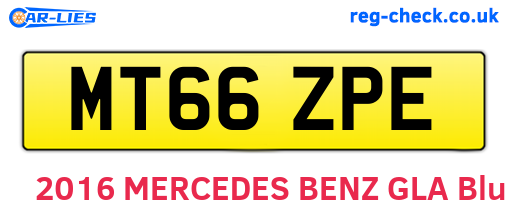 MT66ZPE are the vehicle registration plates.