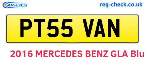 PT55VAN are the vehicle registration plates.