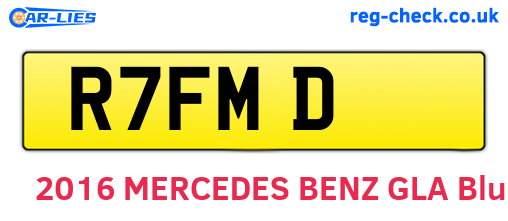 R7FMD are the vehicle registration plates.