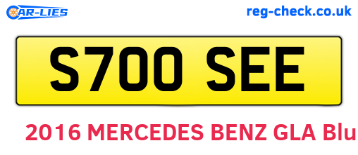 S700SEE are the vehicle registration plates.