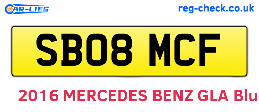 SB08MCF are the vehicle registration plates.