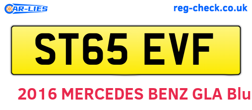 ST65EVF are the vehicle registration plates.