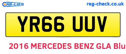 YR66UUV are the vehicle registration plates.