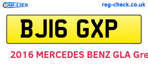BJ16GXP are the vehicle registration plates.