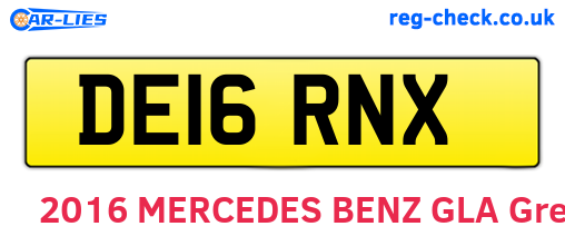 DE16RNX are the vehicle registration plates.