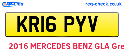 KR16PYV are the vehicle registration plates.