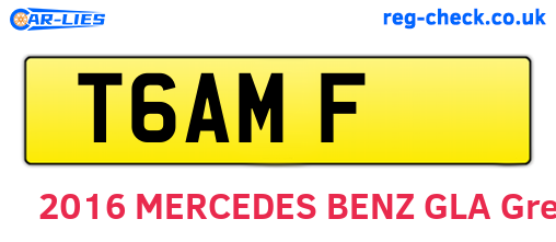 T6AMF are the vehicle registration plates.