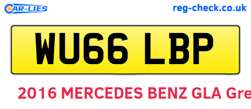 WU66LBP are the vehicle registration plates.
