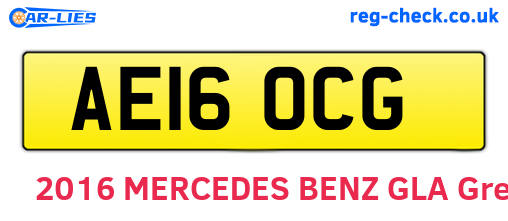 AE16OCG are the vehicle registration plates.