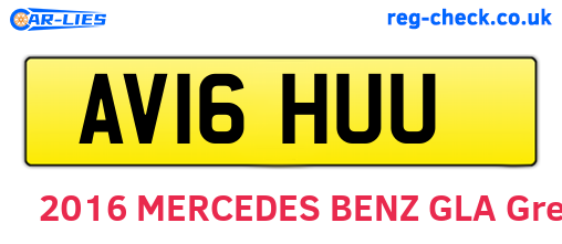 AV16HUU are the vehicle registration plates.