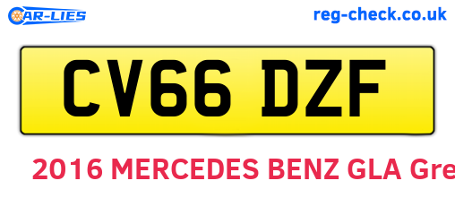 CV66DZF are the vehicle registration plates.