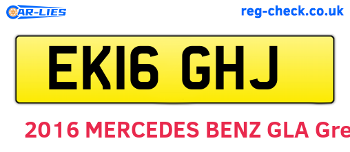 EK16GHJ are the vehicle registration plates.