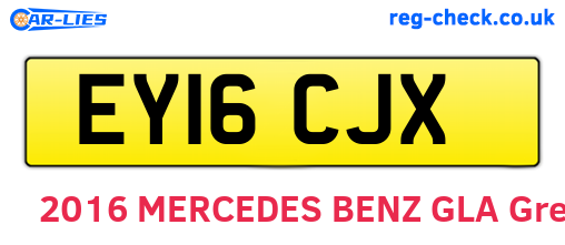 EY16CJX are the vehicle registration plates.