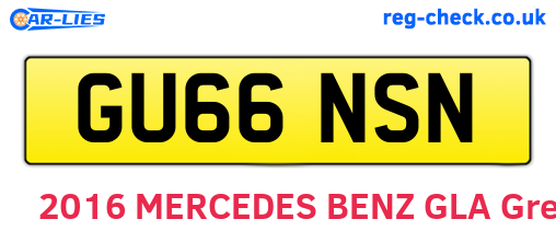 GU66NSN are the vehicle registration plates.