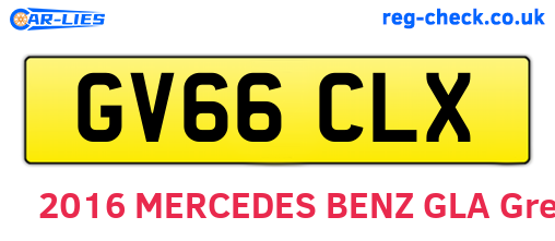 GV66CLX are the vehicle registration plates.