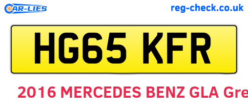 HG65KFR are the vehicle registration plates.