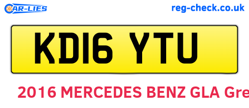 KD16YTU are the vehicle registration plates.
