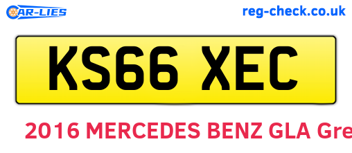 KS66XEC are the vehicle registration plates.