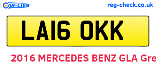 LA16OKK are the vehicle registration plates.