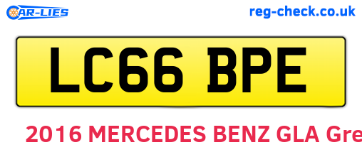 LC66BPE are the vehicle registration plates.