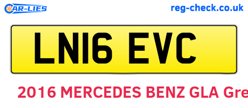 LN16EVC are the vehicle registration plates.