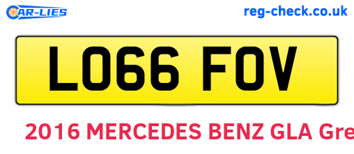 LO66FOV are the vehicle registration plates.