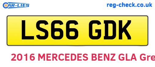 LS66GDK are the vehicle registration plates.