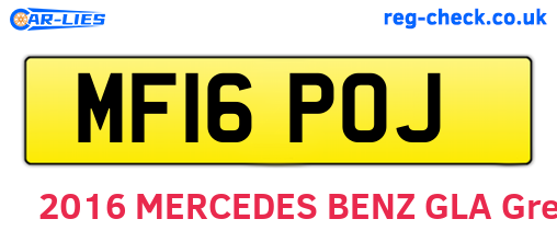 MF16POJ are the vehicle registration plates.