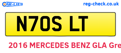 N70SLT are the vehicle registration plates.