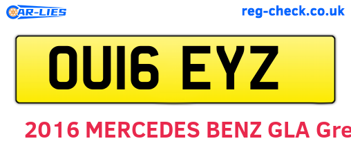 OU16EYZ are the vehicle registration plates.