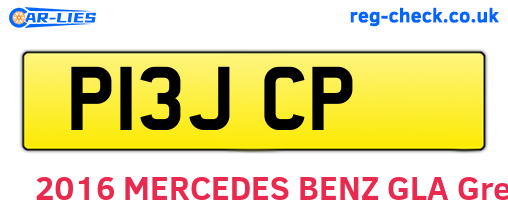 P13JCP are the vehicle registration plates.