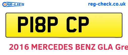 P18PCP are the vehicle registration plates.