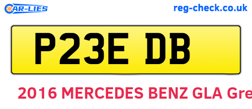 P23EDB are the vehicle registration plates.
