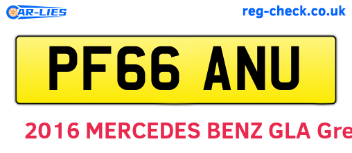 PF66ANU are the vehicle registration plates.