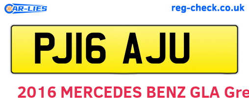 PJ16AJU are the vehicle registration plates.