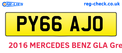PY66AJO are the vehicle registration plates.