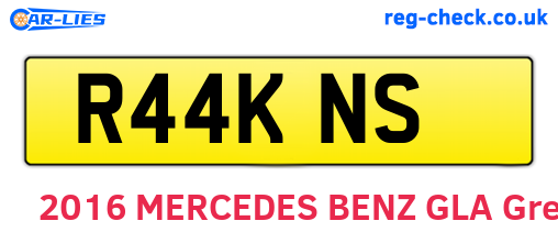 R44KNS are the vehicle registration plates.