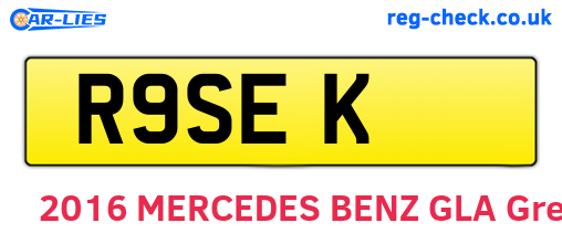 R9SEK are the vehicle registration plates.