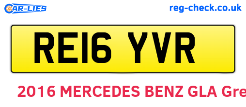 RE16YVR are the vehicle registration plates.