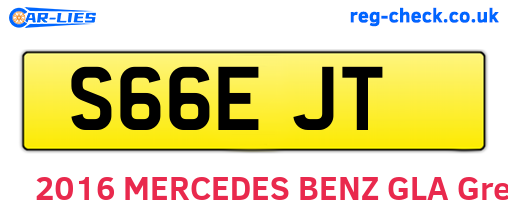 S66EJT are the vehicle registration plates.