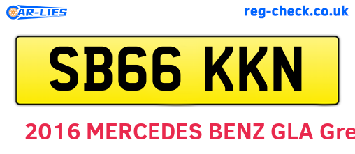 SB66KKN are the vehicle registration plates.