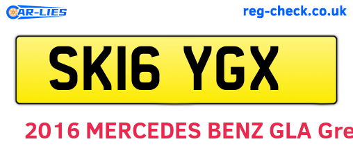 SK16YGX are the vehicle registration plates.