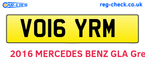 VO16YRM are the vehicle registration plates.