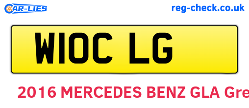 W10CLG are the vehicle registration plates.