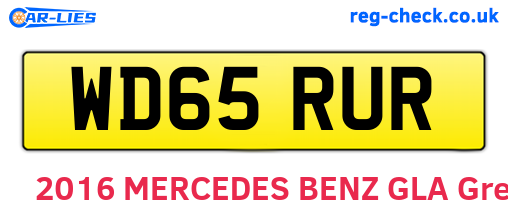 WD65RUR are the vehicle registration plates.