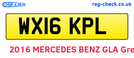 WX16KPL are the vehicle registration plates.